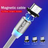 1M 2M USLION Wholesale magnetic usb cable  High quality LED Mobile Phone Charger USB Magnetic Charging Cable