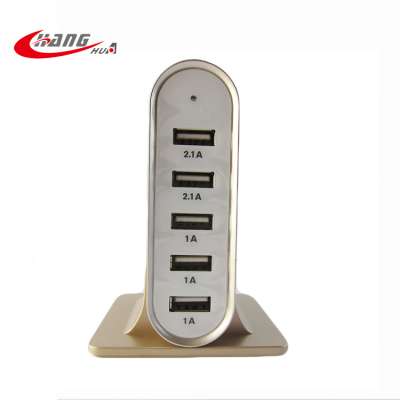 Multi port usb charger, 5 usb ports 5V 7A mobile phone charger station