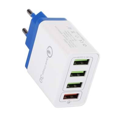 US/EU pin ready to ship 4 usb port fast wall charger adapter, qualcomm fast charger for android iphone